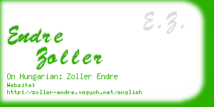 endre zoller business card